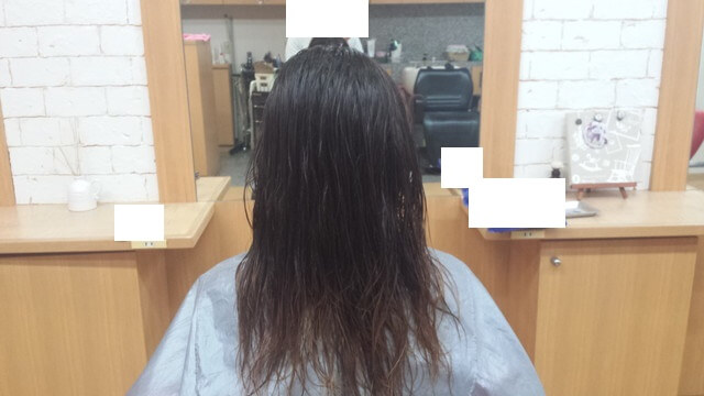 何も付けずに乾かす前の写真