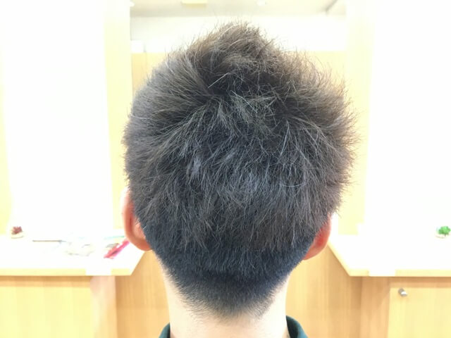 メンズアッシュカラーとカットスタイリング前の写真バック