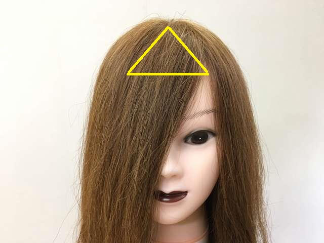 長い前髪の範囲の写真