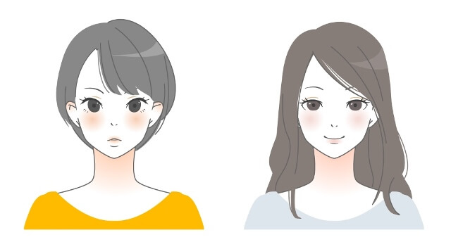 ショートヘアとロングヘア