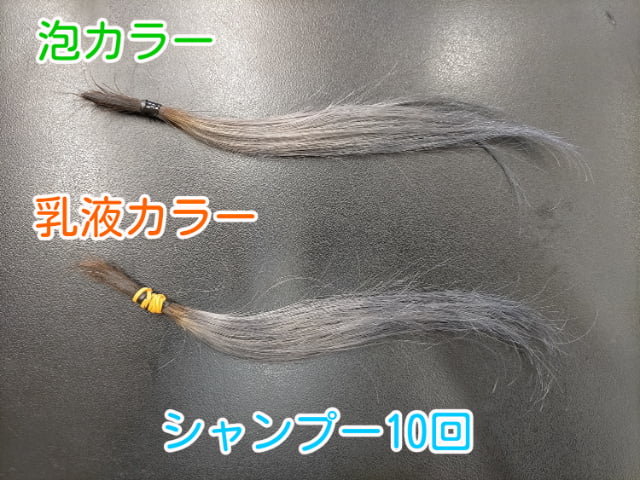 泡カラーと乳液カラーシャンプー10回