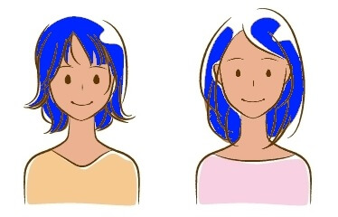 イエベに青髪イメージ女性
