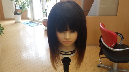 乾かした後の髪の毛の写真