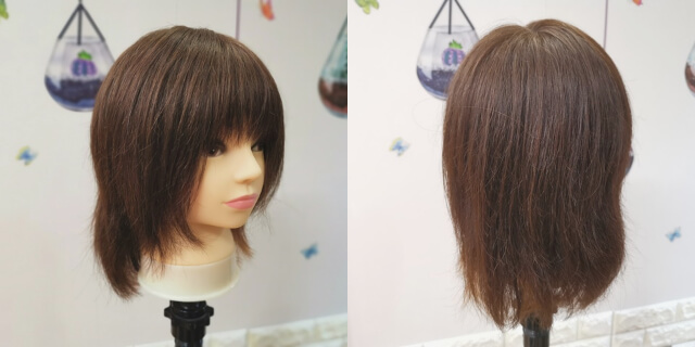 ヘアセットしていないウルフカット