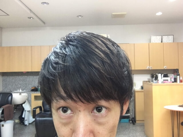 ニベアを乾いた髪の毛に付けた写真アップ