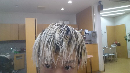 カラーバター前 タオルドライ後の写真