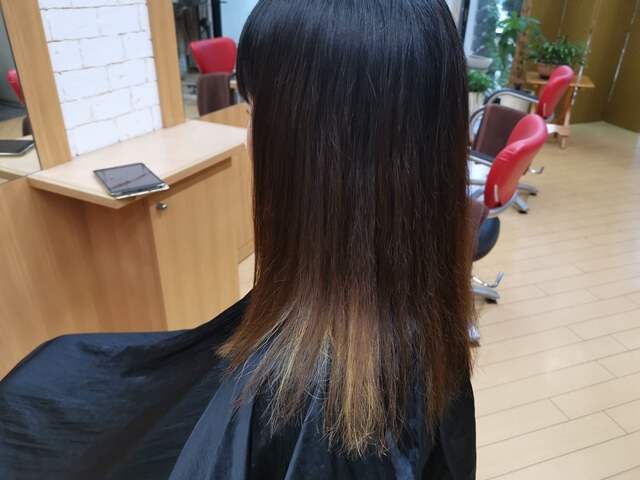 インナーカラーアッシュカラー前左