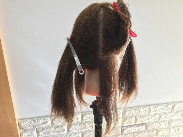 髪の毛を薄く分けた写真