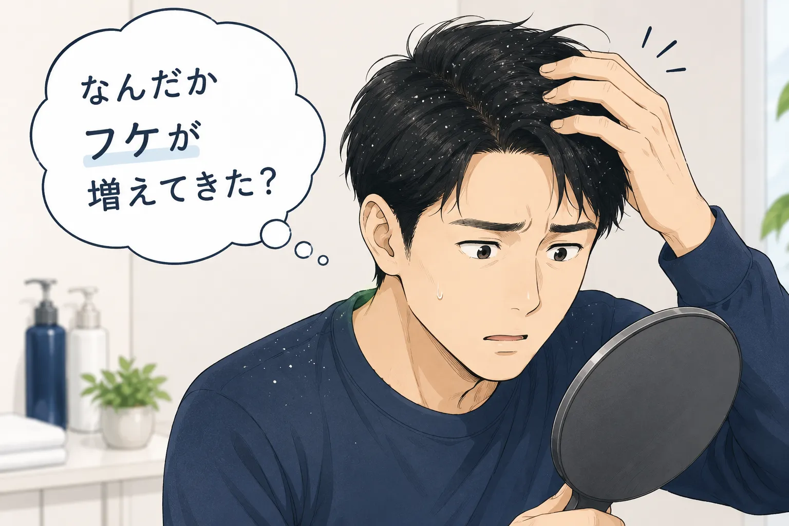 フケを気にする男性のお客様