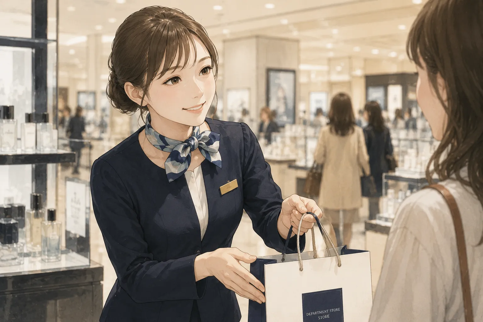 百貨店で働く女性