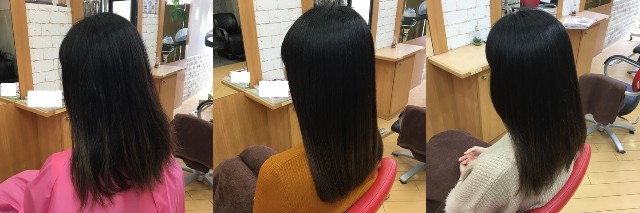 酸熱トリートメント一か月後比較