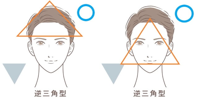 逆三角形の男性骨格補正イラスト