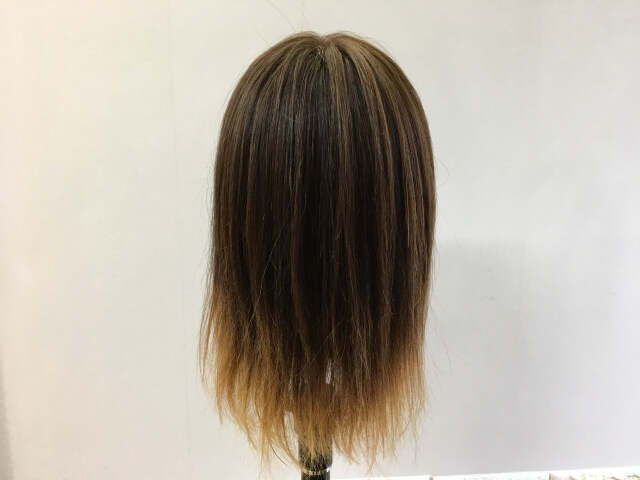 パンテーン流さないトリートメントを付ける前の髪の毛の後ろ姿