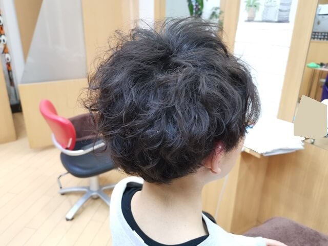 メンズデジタルパーマをかけた髪右バック
