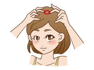 頭皮マッサージのイラスト