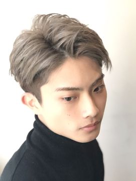 メンズミルクティーベージュブリーチあり