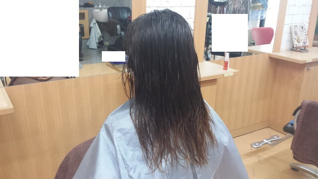 何も付けづに乾かす前の写真