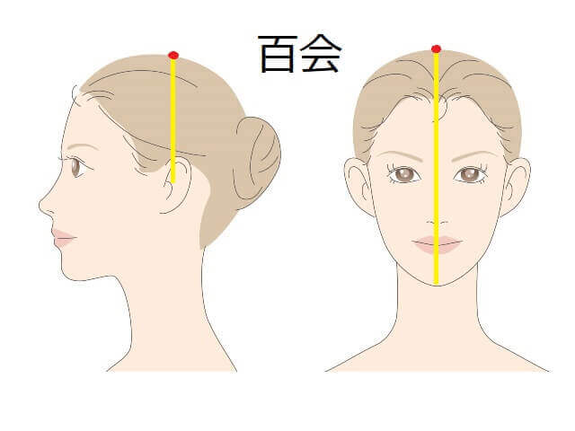 百会の位置のイラスト