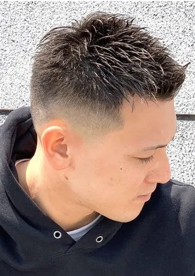 スキンフェードアップバング