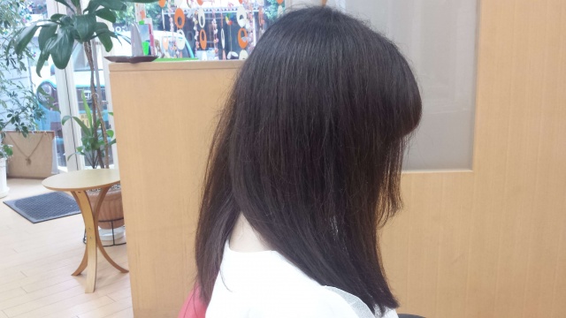 イルミナカラー前の髪の毛の写真