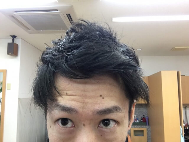 ミューヴルハードスプレースタイリング直後アップ写真