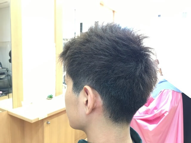 メンズアッシュカラーとカットスタイリング前の写真サイド