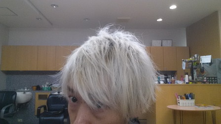 紫シャンプー紫トリートメントを使って5日目の写真　アップ