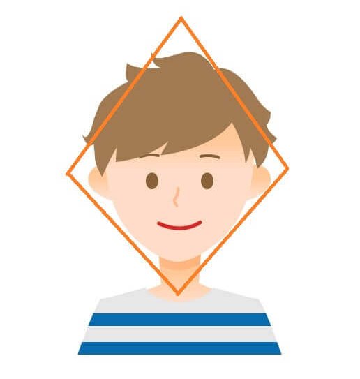 顔とひし形のイラスト
