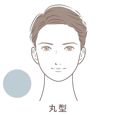 丸顔の男性のイラスト