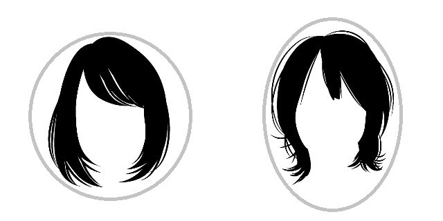 ボブスタイルとウルフスタイルのシルエット