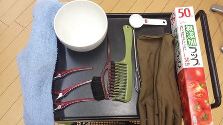 ホワイトブリーチに使う道具の写真