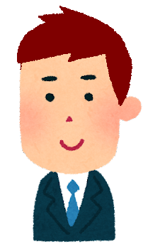 スーツの男性こげ茶髪色のイラスト