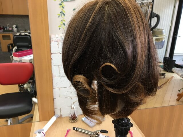 ヘアビューロンカールで作ったカール全体の写真