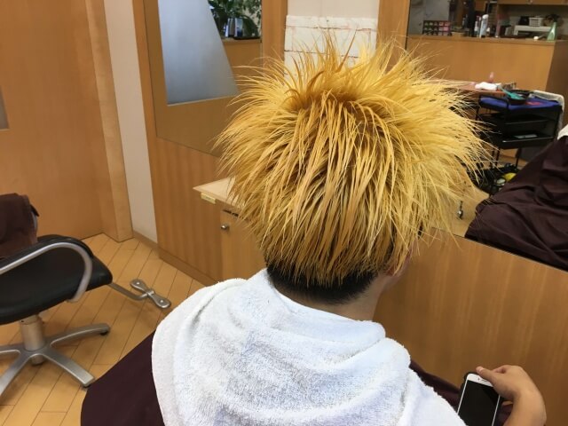 1回目ブリーチ終了の写真