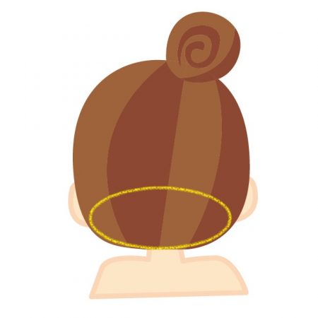 後頭部の染まりにくい場所のイラスト写真