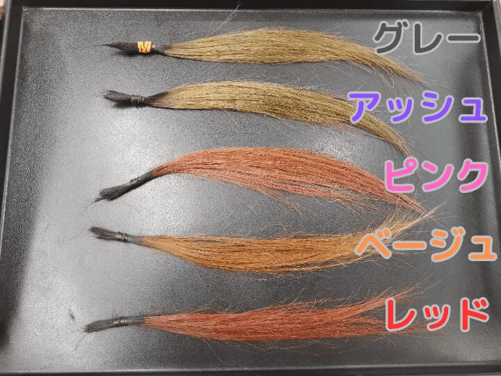 5色で染めた髪の毛シャンプー3回