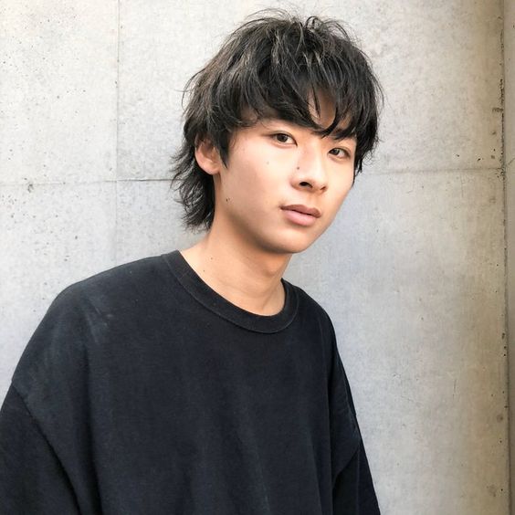 メンズウルフカット