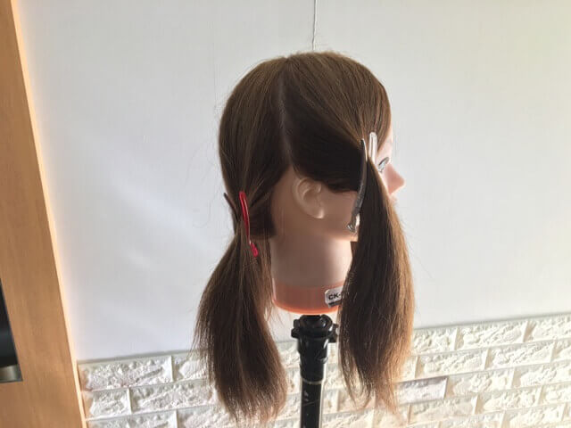 髪の毛の前と後ろで分けた写真