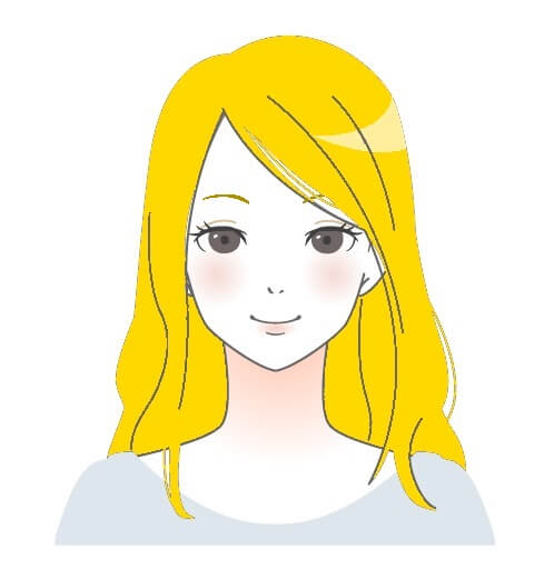 ブリーチで明るくしたロングヘアを眉毛カラー
