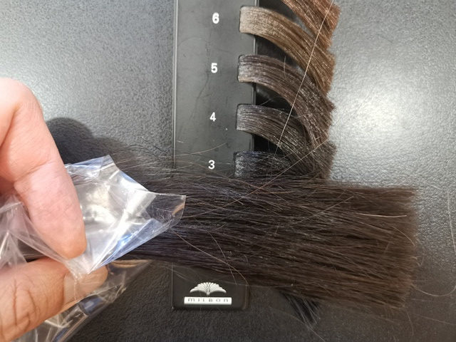 暗い髪の毛の明るさレベル