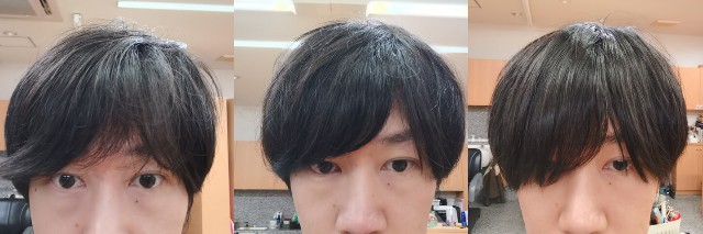 湿気対策前髪比較