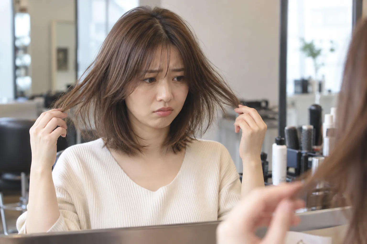 梳かれすぎて広がる髪の毛