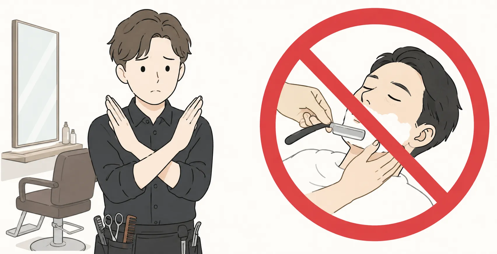 美容師は髭剃りできない_free