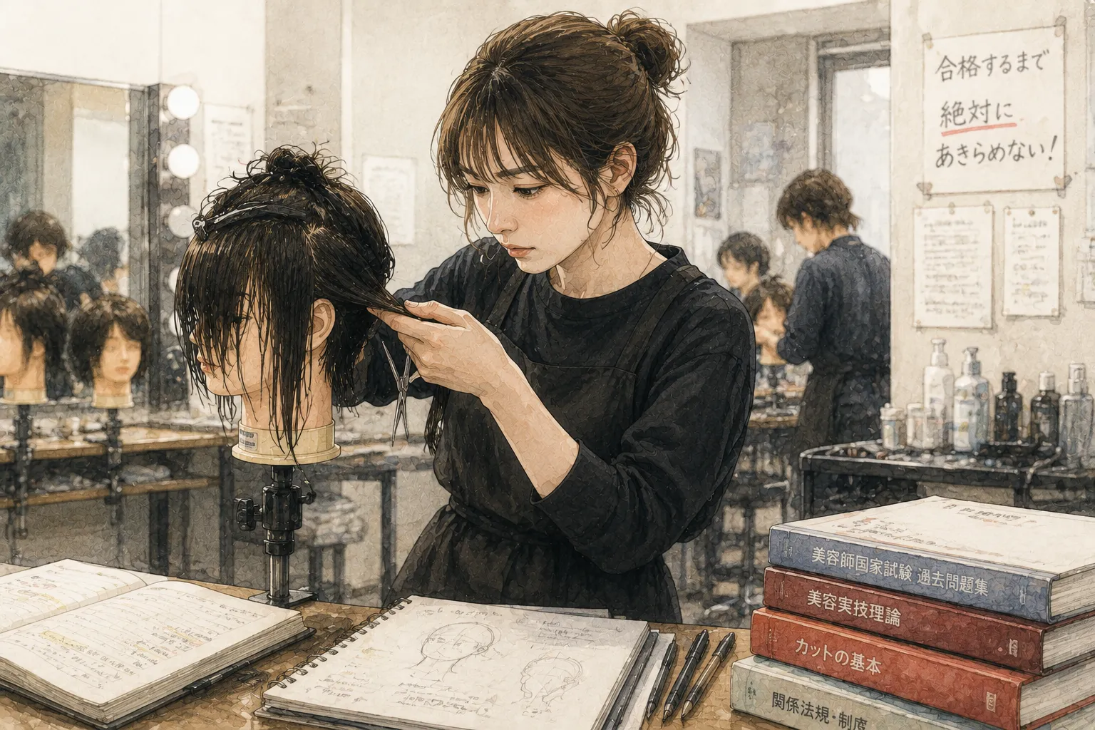 頑張る美容師