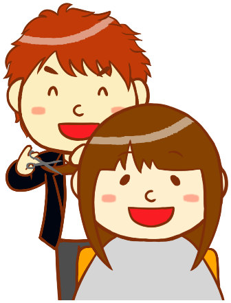 お客さんと会話をしている美容師