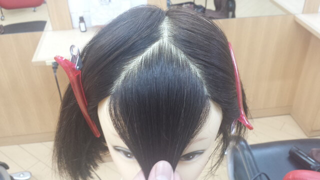 普通の前髪の取り方の写真