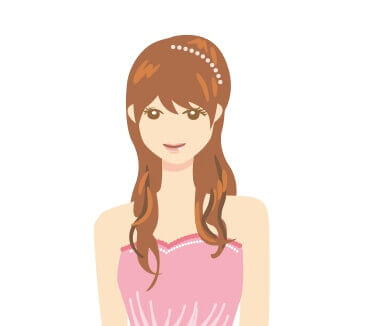 セットしている女性の画像