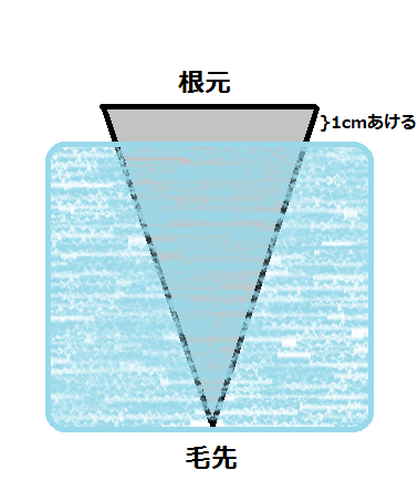 縮毛矯正の薬を付ける部分のイラスト