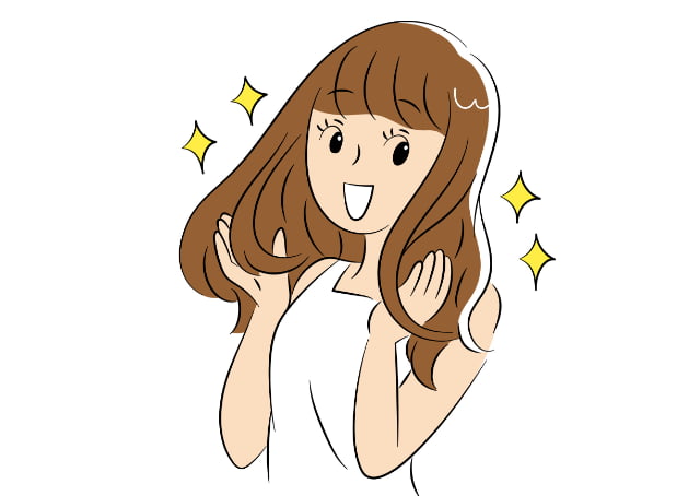 ヘアカラーした女性のイラスト
