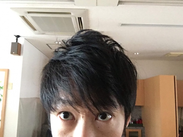 トップのボリュームを出した後の髪の毛の写真